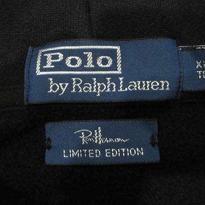 RALPH LAUREN | ラルフローレン × RON HERMAN ロンハーマン別注 SWEAT HOODIE ロゴ刺繍スウェットフーディー バックプリント裏起毛長袖パーカー パーカー 710891321002 ブラック サイズ：XL【三重本店】