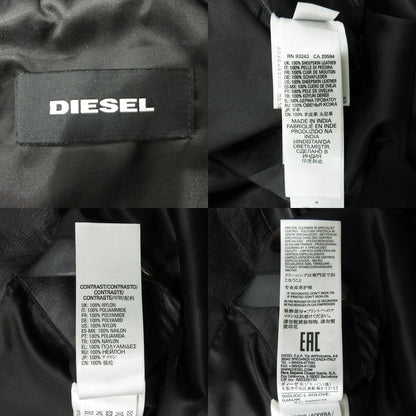 DIESEL | ディーゼル SOLOVE シープスキンダブルライダースレザージャケット 襟3WAYロゴワッペンレザージャケット レザー 00SUDC-L-SOLOVE-OJAUW ブラック サイズ：S【三重本店】