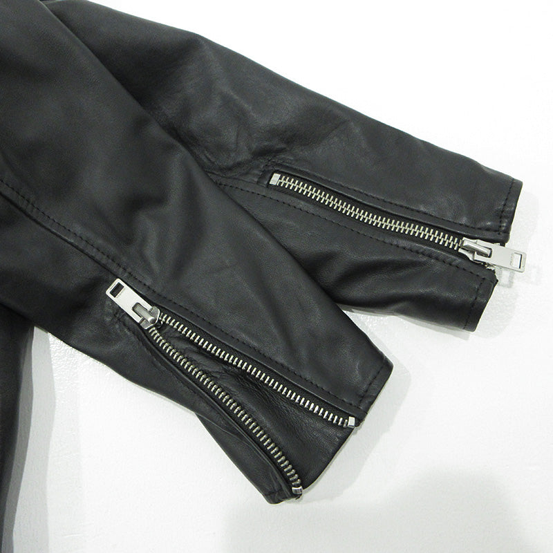 DIESEL | ディーゼル SOLOVE シープスキンダブルライダースレザージャケット 襟3WAYロゴワッペンレザージャケット レザー 00SUDC-L-SOLOVE-OJAUW ブラック サイズ：S【三重本店】