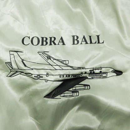Lee | リー COBRA BALLスタジャン バックプリント中綿ナイロンジャケット コブラボール U.S.A.製 M.R.なしタグ スタジャン ライトグレー シルバー サイズ：L【三重本店】