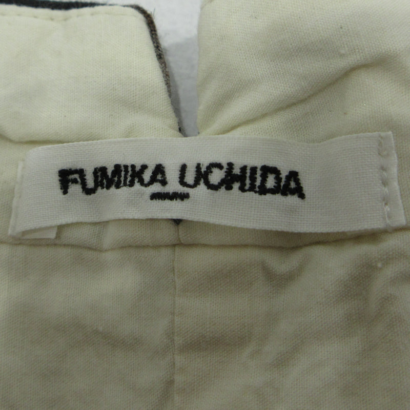 PLAID 2-TUCK TAPERED SLACKS パンツ FU-V-PT003 ブラック×ブラウン サイズ：36【三重本店】