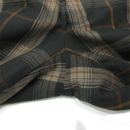 PLAID 2-TUCK TAPERED SLACKS パンツ FU-V-PT003 ブラック×ブラウン サイズ：36【三重本店】