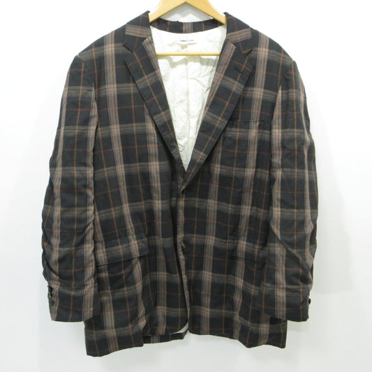 PLAID NOTCHED LAPEL SINGLE JACKET テーラードジャケット FU-V-JK001 ブラック×ブラウン サイズ：36【三重本店】
