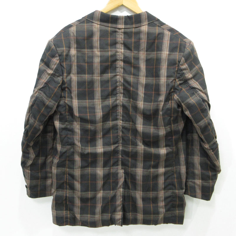 PLAID NOTCHED LAPEL SINGLE JACKET テーラードジャケット FU-V-JK001 ブラック×ブラウン サイズ：36【三重本店】