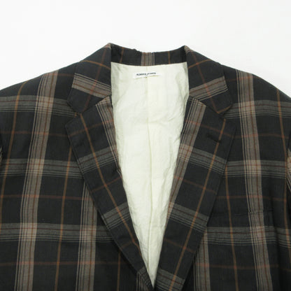PLAID NOTCHED LAPEL SINGLE JACKET テーラードジャケット FU-V-JK001 ブラック×ブラウン サイズ：36【三重本店】