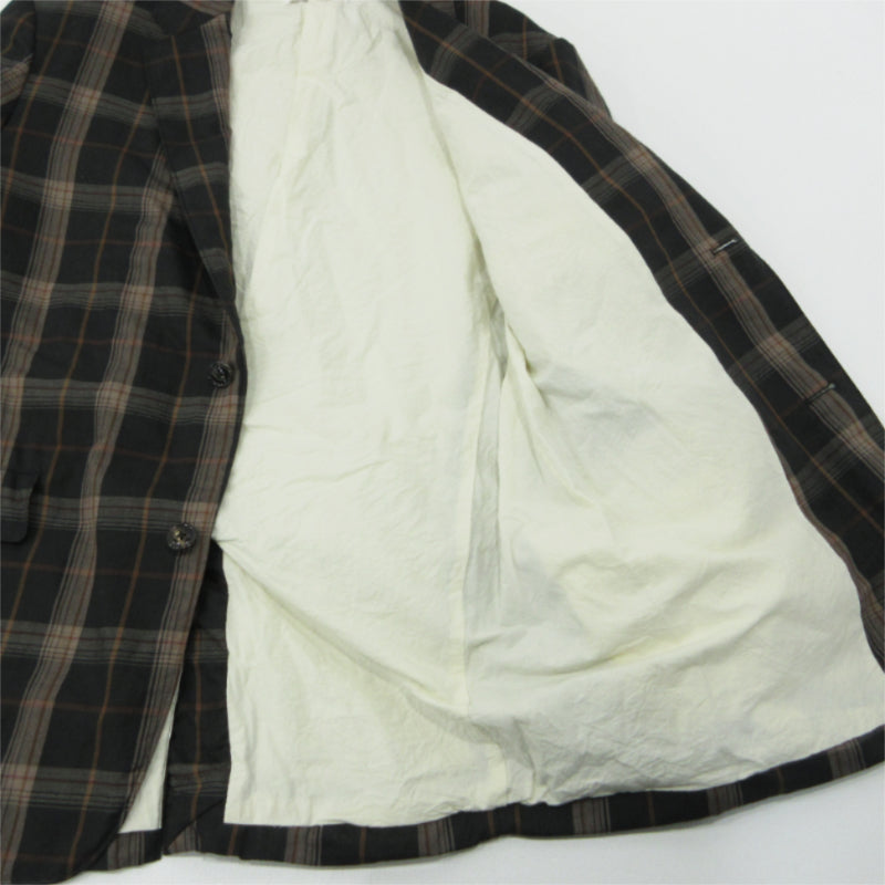 PLAID NOTCHED LAPEL SINGLE JACKET テーラードジャケット FU-V-JK001 ブラック×ブラウン サイズ：36【三重本店】