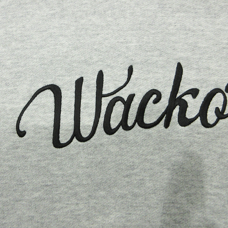 WACKOMARIA | ワコマリア MIDDLE WEIGHT CREW NECK SWEAT SHIRT ミドルウェイトクルーネックスウェットシャツ ロゴ刺繍 スウェット グレー サイズ：XL【三重本店】