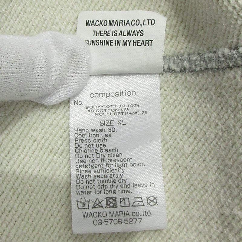 WACKOMARIA | ワコマリア MIDDLE WEIGHT CREW NECK SWEAT SHIRT ミドルウェイトクルーネックスウェットシャツ ロゴ刺繍 スウェット グレー サイズ：XL【三重本店】