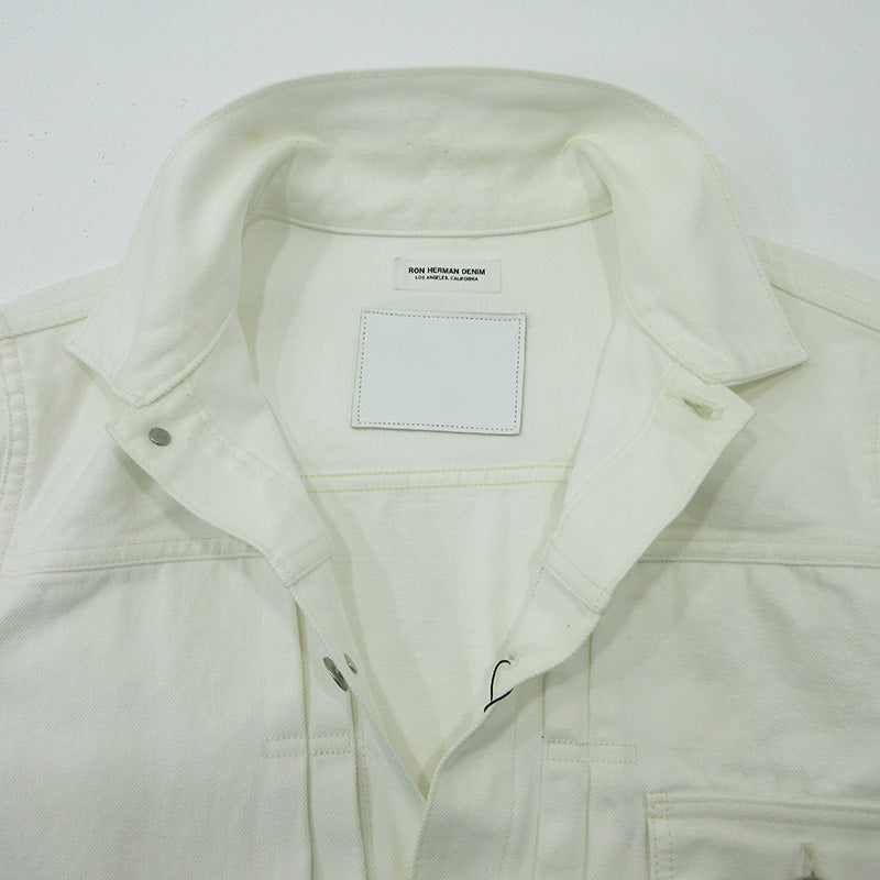 Ron Herman | ロンハーマン DENIM デニムジャケット Gジャン シンチバック デニム 4020400010 1836 ホワイト サイズ：S【三重本店】