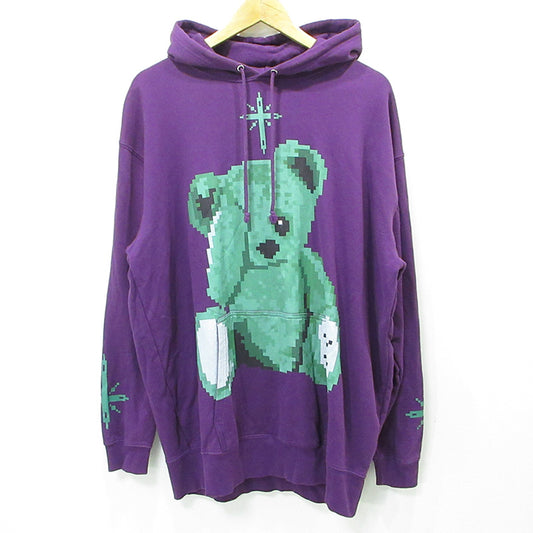 TRAVAS TOKYO | トラバストーキョー Pixel Bear Hoodie ピクセルベアーフーディ クマプリント長袖パーカー パーカー 1521400500 パープル サイズ：FreeSize【三重本店】