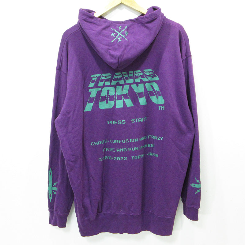 TRAVAS TOKYO | トラバストーキョー Pixel Bear Hoodie ピクセルベアーフーディ クマプリント長袖パーカー パーカー 1521400500 パープル サイズ：FreeSize【三重本店】
