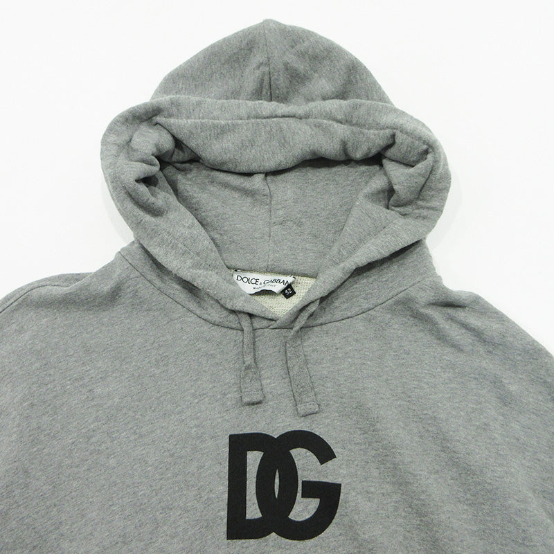DOLCE & GABBANA | ドルチェアンドガッバーナ ロゴプリント長袖パーカー パーカー JZ G9AUST G7MM1B グレー サイズ：52【三重本店】