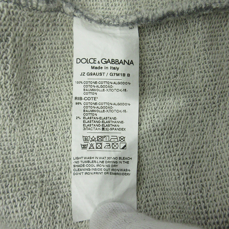 DOLCE & GABBANA | ドルチェアンドガッバーナ ロゴプリント長袖パーカー パーカー JZ G9AUST G7MM1B グレー サイズ：52【三重本店】