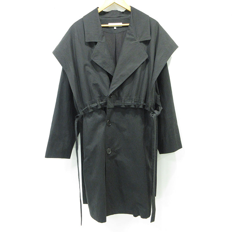 SASQUATCH fabrix | サスクワッチファブリックス POWER SHOULDER TRENCH COAT パワーショルダートレンチコート トレンチコート 20AW-JKL-003 ブラック サイズ：M【三重本店】