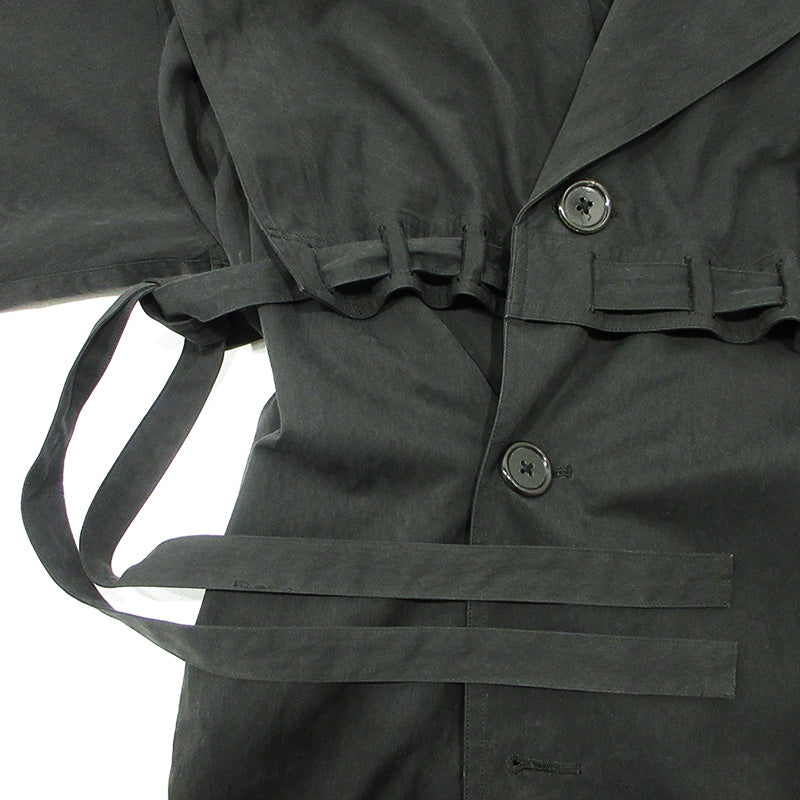 SASQUATCH fabrix | サスクワッチファブリックス POWER SHOULDER TRENCH COAT パワーショルダートレンチコート トレンチコート 20AW-JKL-003 ブラック サイズ：M【三重本店】