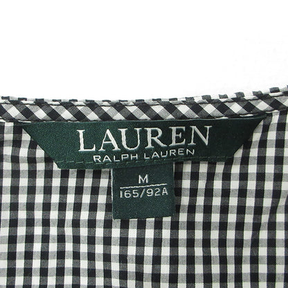 RALPH LAUREN | ラルフローレン チェック柄刺繍長袖ブラウス 総柄七分袖プルオーバーシャツ ブラウス ブラック×ホワイト サイズ：M【三重本店】