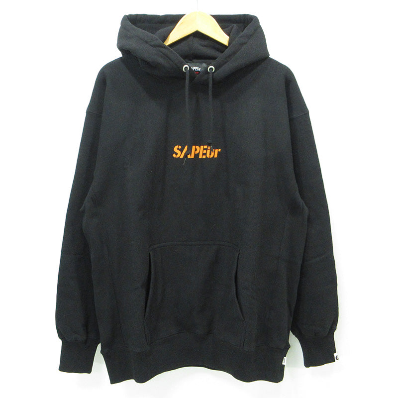SAPEur | サプール × 浜田雅功 ハマダマサトシ MASATOSHI HAMADA HOODIE プリント長袖パーカー パーカー ブラック サイズ：XL【三重本店】