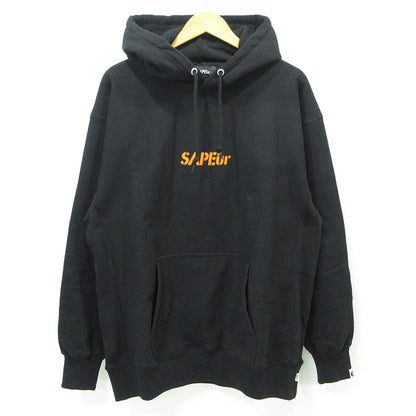 SAPEur | サプール × 浜田雅功 ハマダマサトシ MASATOSHI HAMADA HOODIE プリント長袖パーカー パーカー ブラック サイズ：XL【三重本店】