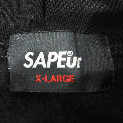 SAPEur | サプール × 浜田雅功 ハマダマサトシ MASATOSHI HAMADA HOODIE プリント長袖パーカー パーカー ブラック サイズ：XL【三重本店】