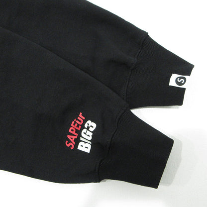 SAPEur | サプール A Elegantes SAPEur BIG3 CLASSOC VINTAGE HOODIE クラッシックビンテージフーディ クラックプリント長袖パーカー ひび割れ加工 パーカー ブラック サイズ：XL【三重本店】