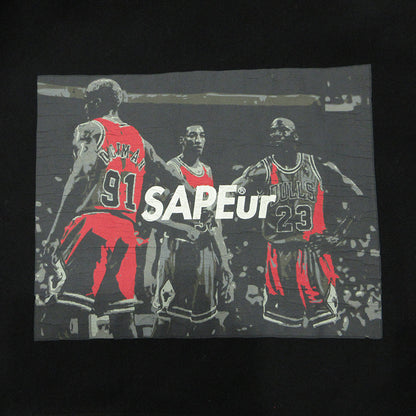 SAPEur | サプール A Elegantes SAPEur BIG3 CLASSOC VINTAGE HOODIE クラッシックビンテージフーディ クラックプリント長袖パーカー ひび割れ加工 パーカー ブラック サイズ：XL【三重本店】