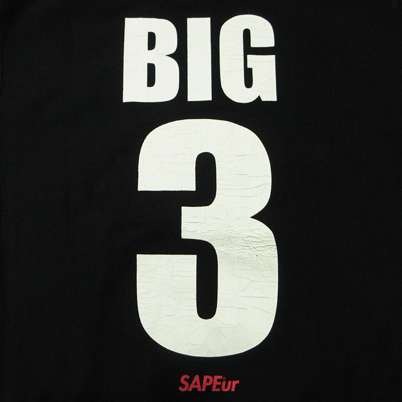 SAPEur | サプール A Elegantes SAPEur BIG3 CLASSOC VINTAGE HOODIE クラッシックビンテージフーディ クラックプリント長袖パーカー ひび割れ加工 パーカー ブラック サイズ：XL【三重本店】