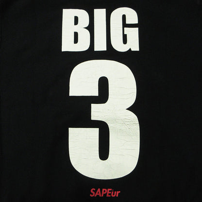 SAPEur | サプール A Elegantes SAPEur BIG3 CLASSOC VINTAGE HOODIE クラッシックビンテージフーディ クラックプリント長袖パーカー ひび割れ加工 パーカー ブラック サイズ：XL【三重本店】