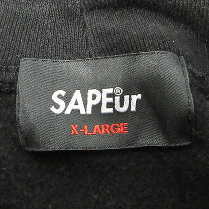 SAPEur | サプール A Elegantes SAPEur BIG3 CLASSOC VINTAGE HOODIE クラッシックビンテージフーディ クラックプリント長袖パーカー ひび割れ加工 パーカー ブラック サイズ：XL【三重本店】