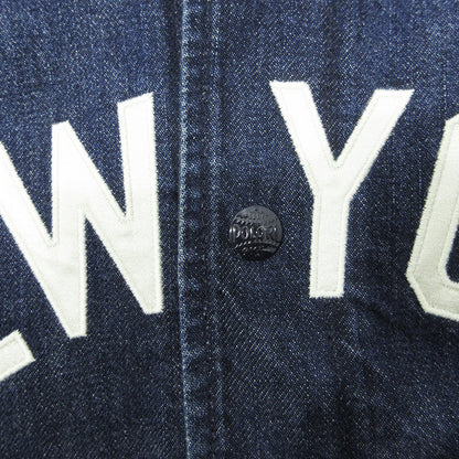 RALPH LAUREN | ラルフローレン × NY YANKEES ニューヨークヤンキース MLB デニムスタジャン ロゴワッペンデニムジャケット ブルゾン スタジャン ネイビー インディゴ サイズ：M【三重本店】