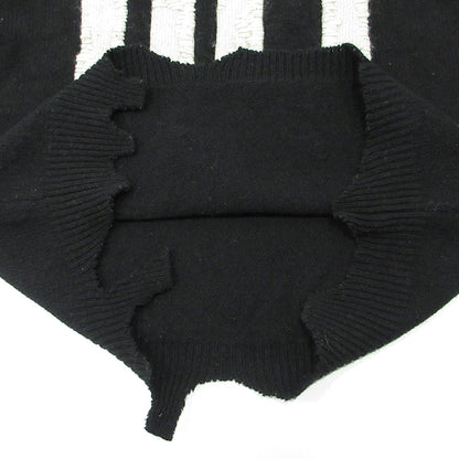 SAINT MICHAEL | セントマイケルセイントマイケル KNIT CLF USED加工ロゴ長袖ニット ダメージ加工セーター セーター SM-A22-0000-033 ブラック サイズ：M【三重本店】