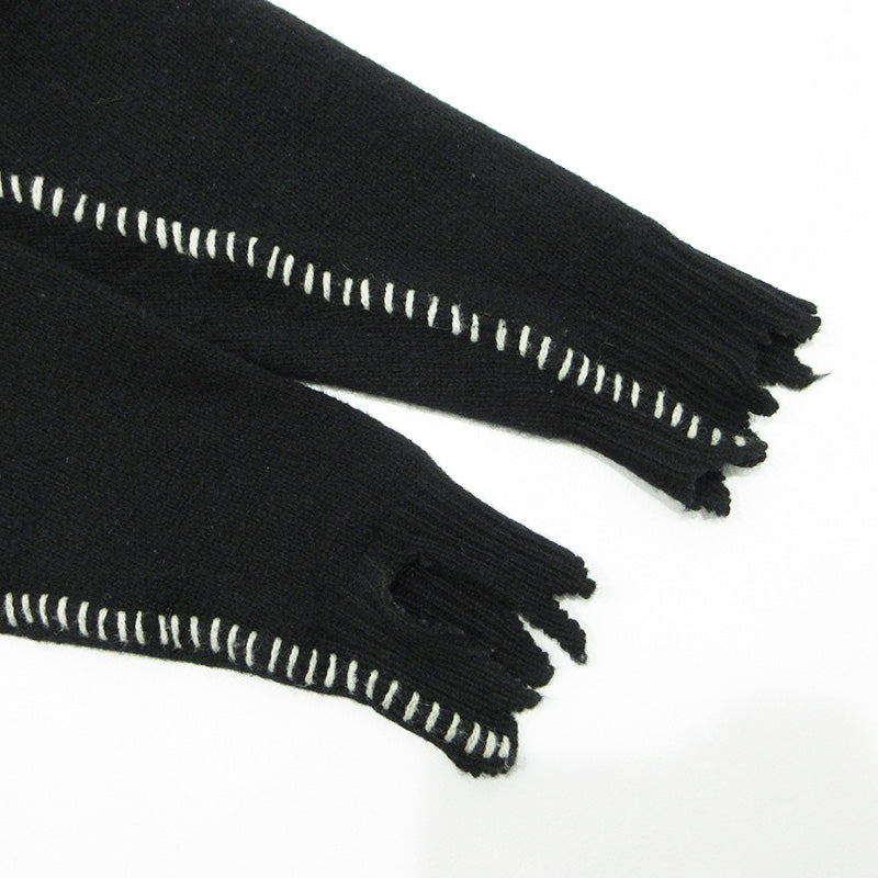 SAINT MICHAEL | セントマイケルセイントマイケル KNIT CLF USED加工ロゴ長袖ニット ダメージ加工セーター セーター SM-A22-0000-033 ブラック サイズ：M【三重本店】