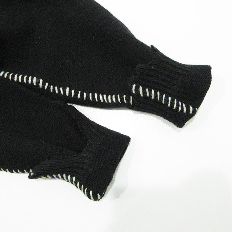 SAINT MICHAEL | セントマイケルセイントマイケル KNIT CLF USED加工ロゴ長袖ニット ダメージ加工セーター セーター SM-A22-0000-033 ブラック サイズ：M【三重本店】