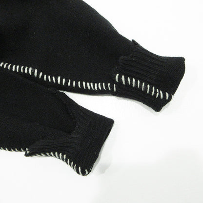 SAINT MICHAEL | セントマイケルセイントマイケル KNIT CLF USED加工ロゴ長袖ニット ダメージ加工セーター セーター SM-A22-0000-033 ブラック サイズ：M【三重本店】