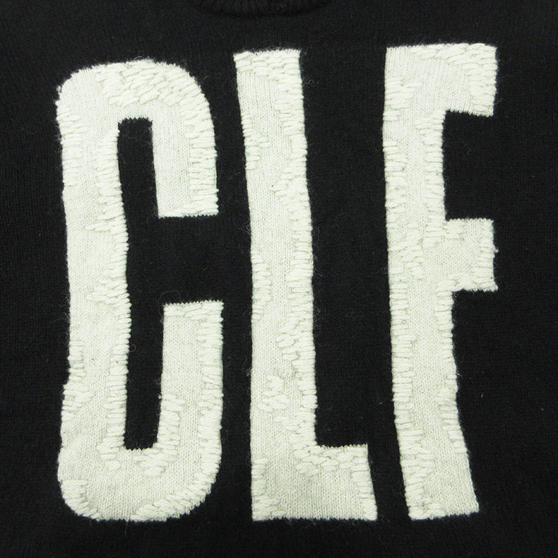 SAINT MICHAEL | セントマイケルセイントマイケル KNIT CLF USED加工ロゴ長袖ニット ダメージ加工セーター セーター SM-A22-0000-033 ブラック サイズ：M【三重本店】