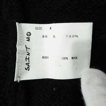 SAINT MICHAEL | セントマイケルセイントマイケル KNIT CLF USED加工ロゴ長袖ニット ダメージ加工セーター セーター SM-A22-0000-033 ブラック サイズ：M【三重本店】