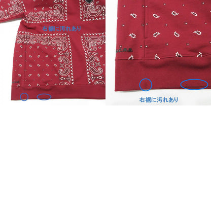 FCRB | エフシーアールビー BANDANA SWEAT HOODIE バンダナスウェットフーディ 総柄長袖パーカー パーカー FCRB-260041 レッド サイズ：XXL【三重本店】