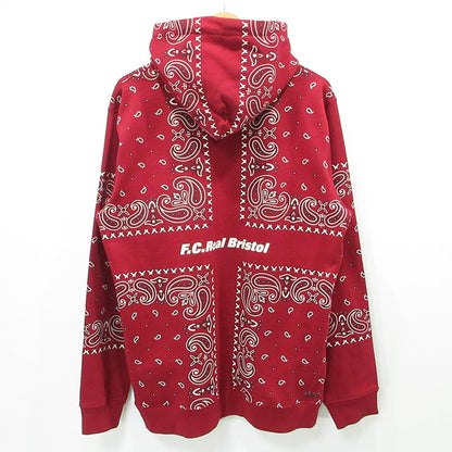 FCRB | エフシーアールビー BANDANA SWEAT HOODIE バンダナスウェットフーディ 総柄長袖パーカー パーカー FCRB-260041 レッド サイズ：XXL【三重本店】