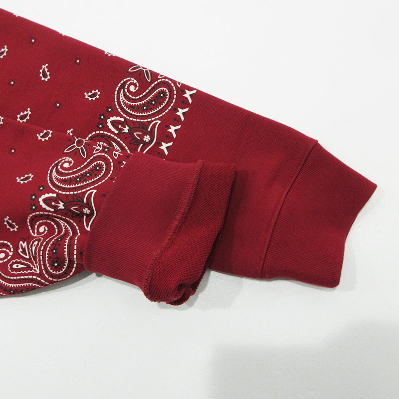 FCRB | エフシーアールビー BANDANA SWEAT HOODIE バンダナスウェットフーディ 総柄長袖パーカー パーカー FCRB-260041 レッド サイズ：XXL【三重本店】