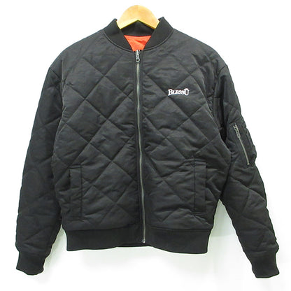 BLESS U | ブレスユー BU REVERSIBLE BOMBER JACKET リバーシブルボンバージャケット ロゴ刺繍中綿ジャケット ミリタリージャケット BU0181 ブラック×オレンジ サイズ：L【三重本店】