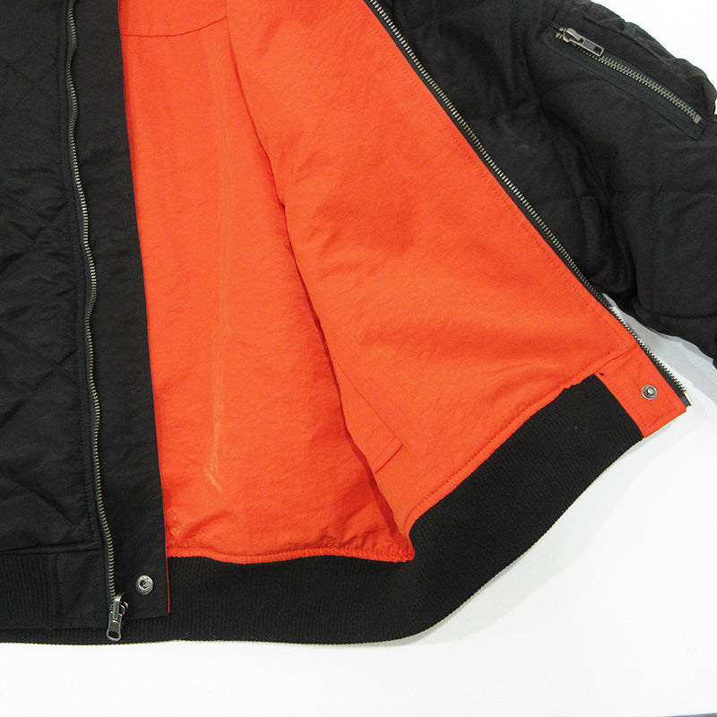 BLESS U | ブレスユー BU REVERSIBLE BOMBER JACKET リバーシブルボンバージャケット ロゴ刺繍中綿ジャケット ミリタリージャケット BU0181 ブラック×オレンジ サイズ：L【三重本店】