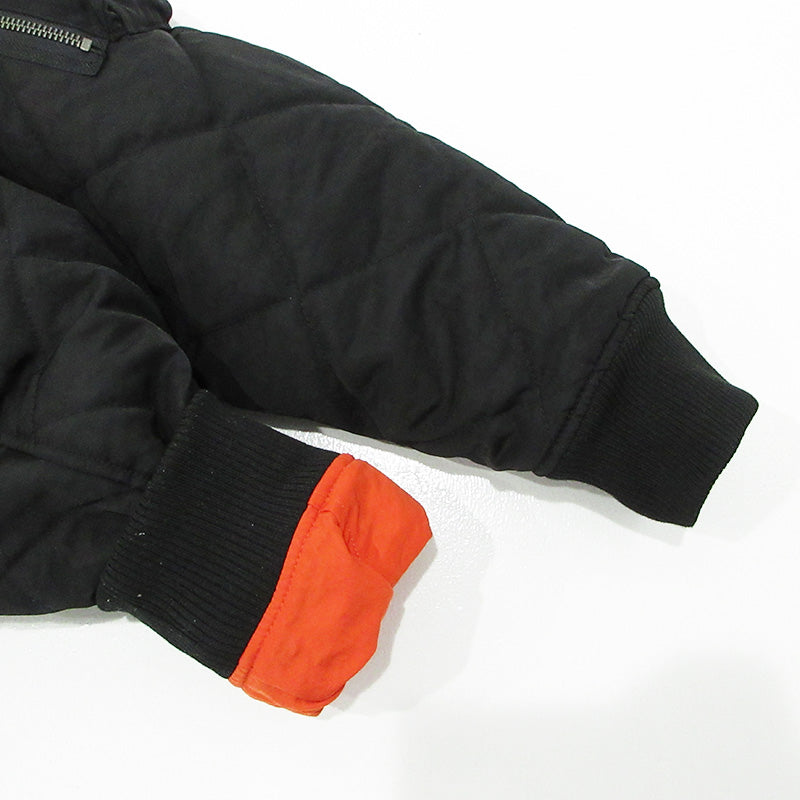 BLESS U | ブレスユー BU REVERSIBLE BOMBER JACKET リバーシブルボンバージャケット ロゴ刺繍中綿ジャケット ミリタリージャケット BU0181 ブラック×オレンジ サイズ：L【三重本店】
