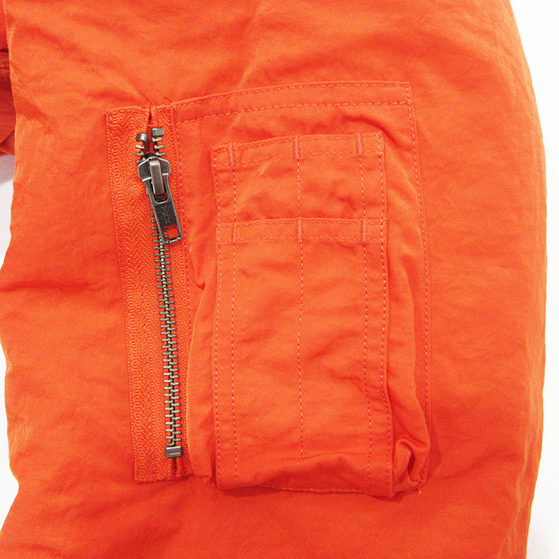 BLESS U | ブレスユー BU REVERSIBLE BOMBER JACKET リバーシブルボンバージャケット ロゴ刺繍中綿ジャケット ミリタリージャケット BU0181 ブラック×オレンジ サイズ：L【三重本店】