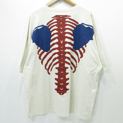 KAPITAL | キャピタル 天竺2TONE BONE TEE ２トーンボーンTシャツ 骨プリント半袖Tシャツ 胸ポケット 半袖Ｔシャツ EK-1112 ライトベージュ アイボリー サイズ：FreeSize【三重本店】