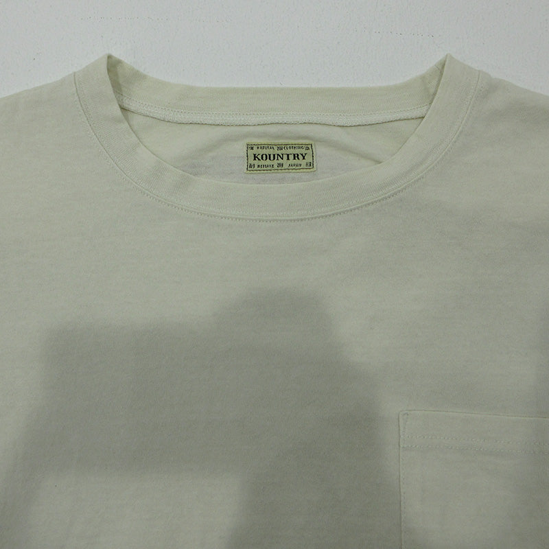 KAPITAL | キャピタル 天竺2TONE BONE TEE ２トーンボーンTシャツ 骨プリント半袖Tシャツ 胸ポケット 半袖Ｔシャツ EK-1112 ライトベージュ アイボリー サイズ：FreeSize【三重本店】