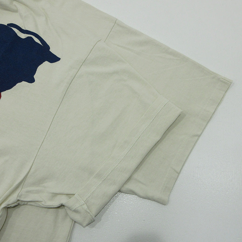 KAPITAL | キャピタル 天竺2TONE BONE TEE ２トーンボーンTシャツ 骨プリント半袖Tシャツ 胸ポケット 半袖Ｔシャツ EK-1112 ライトベージュ アイボリー サイズ：FreeSize【三重本店】