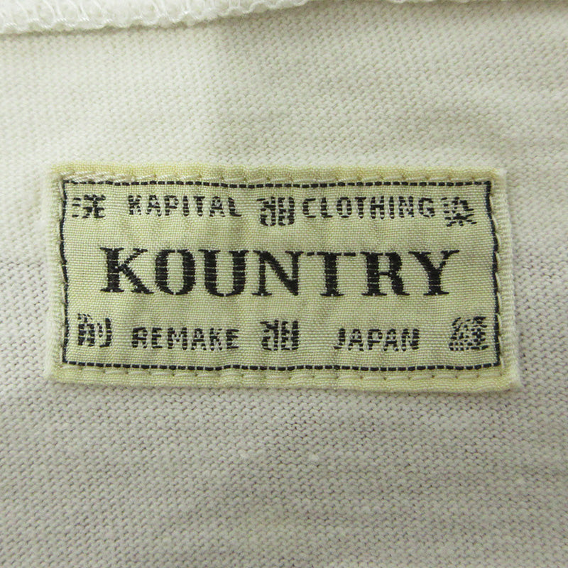 KAPITAL | キャピタル 天竺2TONE BONE TEE ２トーンボーンTシャツ 骨プリント半袖Tシャツ 胸ポケット 半袖Ｔシャツ EK-1112 ライトベージュ アイボリー サイズ：FreeSize【三重本店】