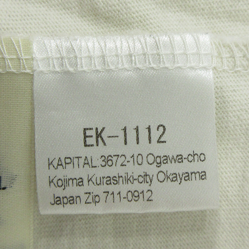 KAPITAL | キャピタル 天竺2TONE BONE TEE ２トーンボーンTシャツ 骨プリント半袖Tシャツ 胸ポケット 半袖Ｔシャツ EK-1112 ライトベージュ アイボリー サイズ：FreeSize【三重本店】