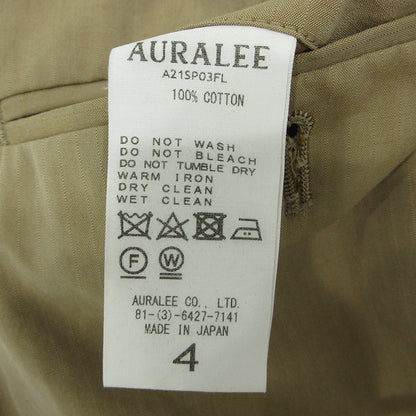 AURALEE | オーラリー WASHEDFINX RIPSTOP SLACKS ウォッシュドフィンクスリップストップスラックス コットンパンツ その他ボトムス A21SP03FL ベージュ サイズ：4【三重本店】
