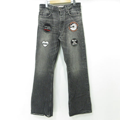 DAIRIKU | ダイリク NORTHERN SOUL FLARE DENIM PANTS ノーザンソウルフレアデニムパンツ 23AW USED加工ロゴワッペンボタンフライデニムパンツ ダメージ加工 デニムパンツ 23AW D-6 グレー ブラック系 サイズ：31【三重本店】