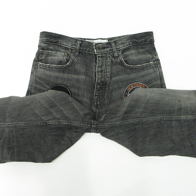 DAIRIKU | ダイリク NORTHERN SOUL FLARE DENIM PANTS ノーザンソウルフレアデニムパンツ 23AW USED加工ロゴワッペンボタンフライデニムパンツ ダメージ加工 デニムパンツ 23AW D-6 グレー ブラック系 サイズ：31【三重本店】